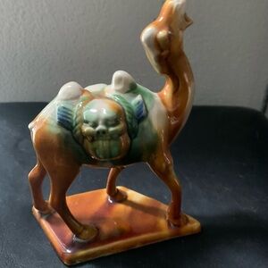 Vintage Chinese Tang Dynasty Style Sancai Glazed Camel